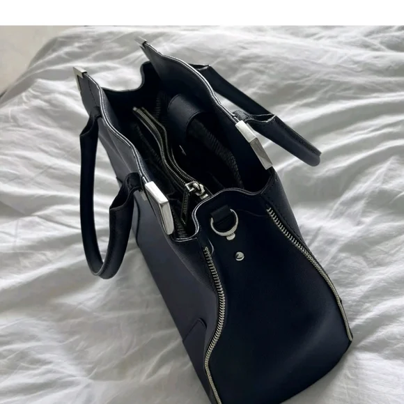 Rebecca Minkoff navy leather satchel purse - Picture 7 of 8